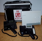 Telefonanlage funktioniert auf die Tel. Nr 112, mit zusätzlichen Funktionen wie Freizeichen, Besetzt usw. . Zusammengestellt mit Unterstützung der Fa. Funk u. Phone Korbach